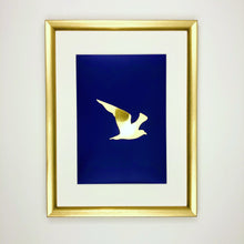 Load image into Gallery viewer, Seagull Print Foil Gold Ink Blue Flying Under The Sea Collection Gold Foil Print