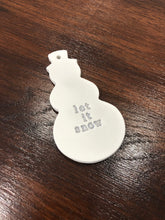 Load image into Gallery viewer, Snowman Personalised Christmas Tree Decoration, Clay Christmas Decoration