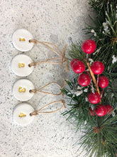 Load image into Gallery viewer, 25 Advent Calendar Tags - Reusable Advent Calendar - 25 White Clay Numbers - Clay Tags - Jute Twine