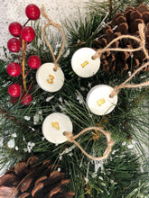 Load image into Gallery viewer, 25 Advent Calendar Tags - Reusable Advent Calendar - 25 White Clay Numbers - Clay Tags - Jute Twine