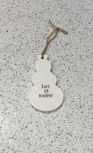 Load image into Gallery viewer, Snowman Personalised Christmas Tree Decoration, Clay Christmas Decoration