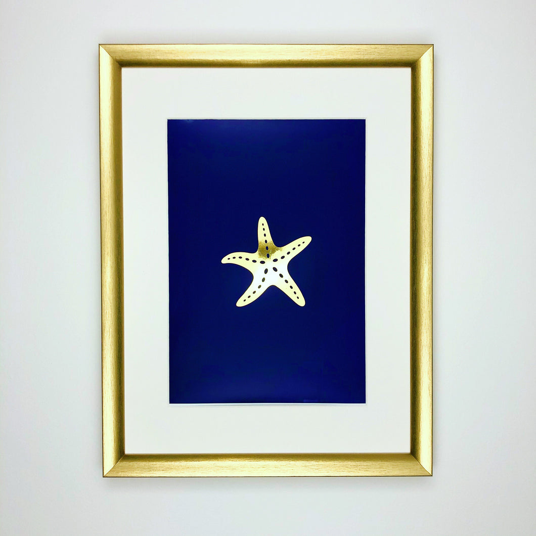 Foil Print - Starfish - Under The Sea Collection - Customised Gold Silver Foil - Handmade Art - 2020