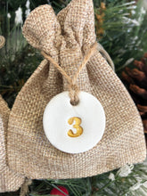 Load image into Gallery viewer, 25 x Christmas Advent Calendar Ladder Tree Hanging Advent Bags, Clay Tags, Hessian Bags, Christmas Sacks, Rustic Christmas Decorations
