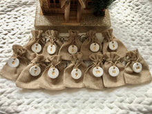 Load image into Gallery viewer, 12 Advent Calendar Bags, Reusable 12 Days of Christmas Advent Calendar Men, Christmas Sack, Christmas Decor, Clay Tags
