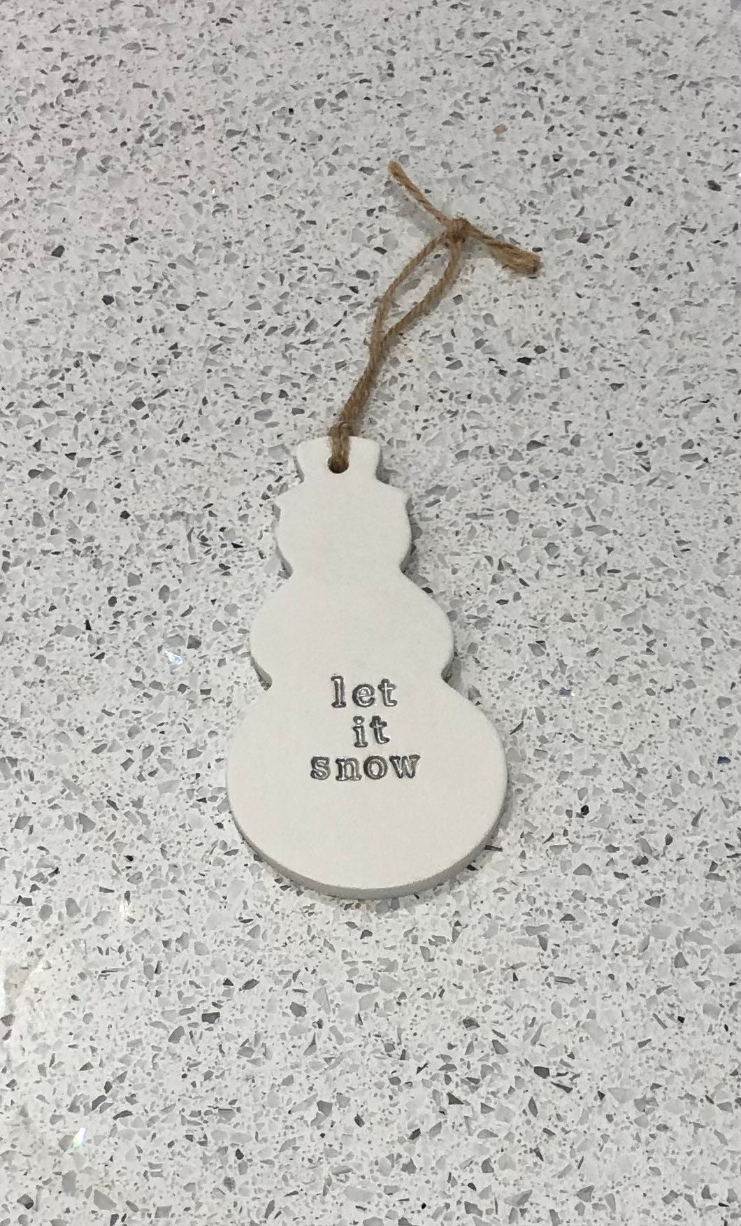 Snowman Personalised Christmas Tree Decoration, Clay Christmas Decoration